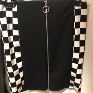 Checkered black skirt
